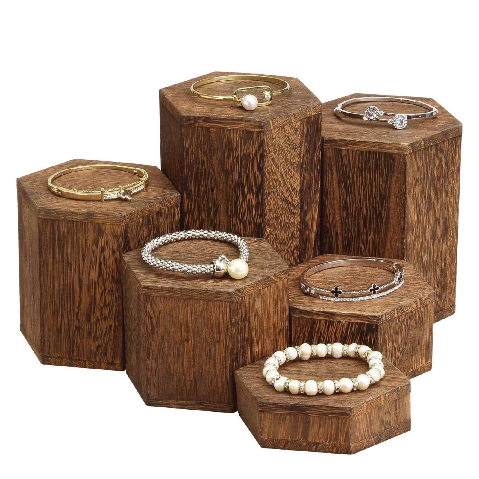6 Pieces Hexagonal Display Blo - Display Risers Set review and price